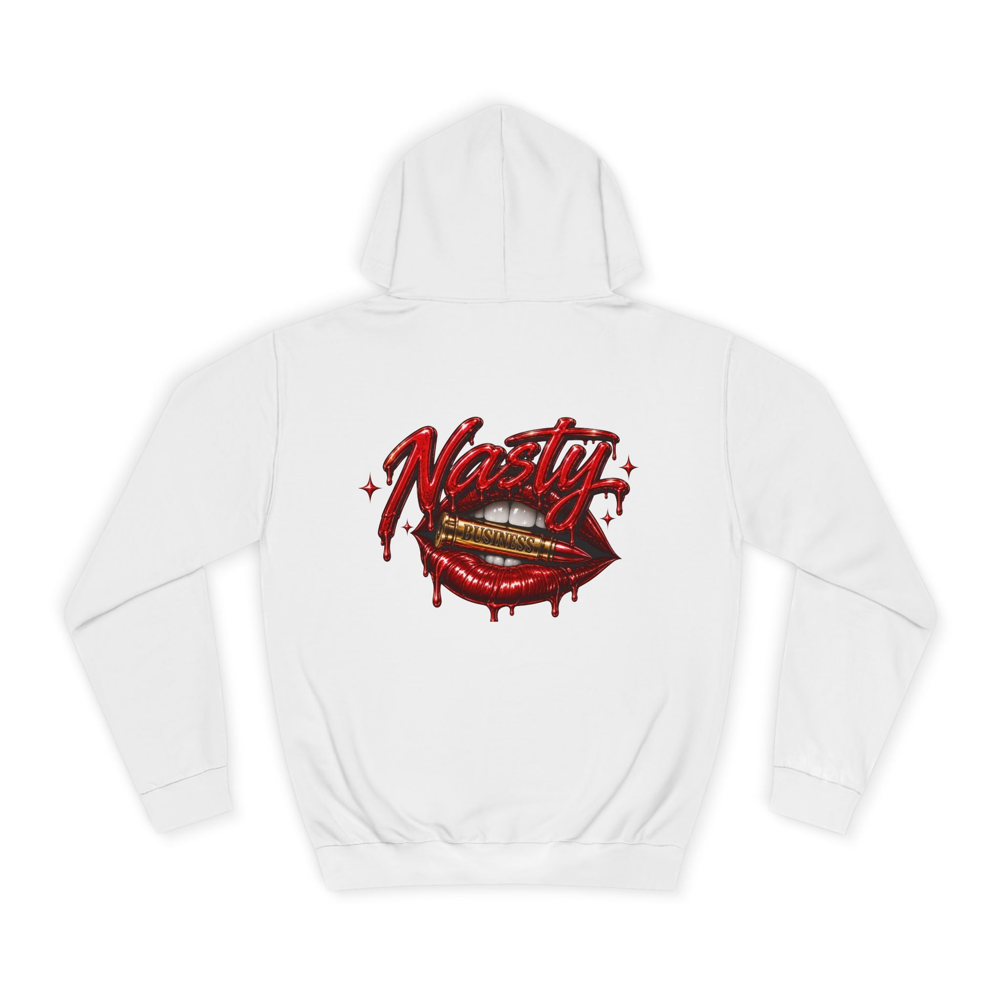 Feminine Nasty Business Hoodie — Graphic Dripping Lips College Sweatshirt