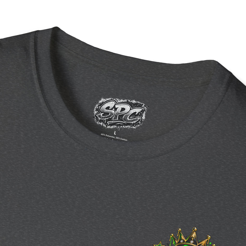 Camo Crown Pocket Tee — Minimal Green Crown Chest Graphic T-Shirt