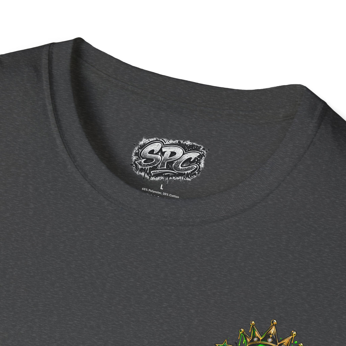 Camo Crown Pocket Tee — Minimal Green Crown Chest Graphic T-Shirt