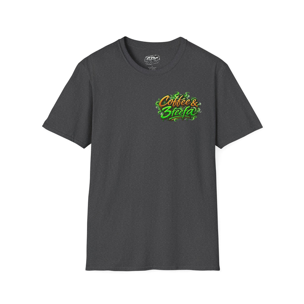 Coffee & Sweets Tee — Retro Green Script Chest Logo T-Shirt