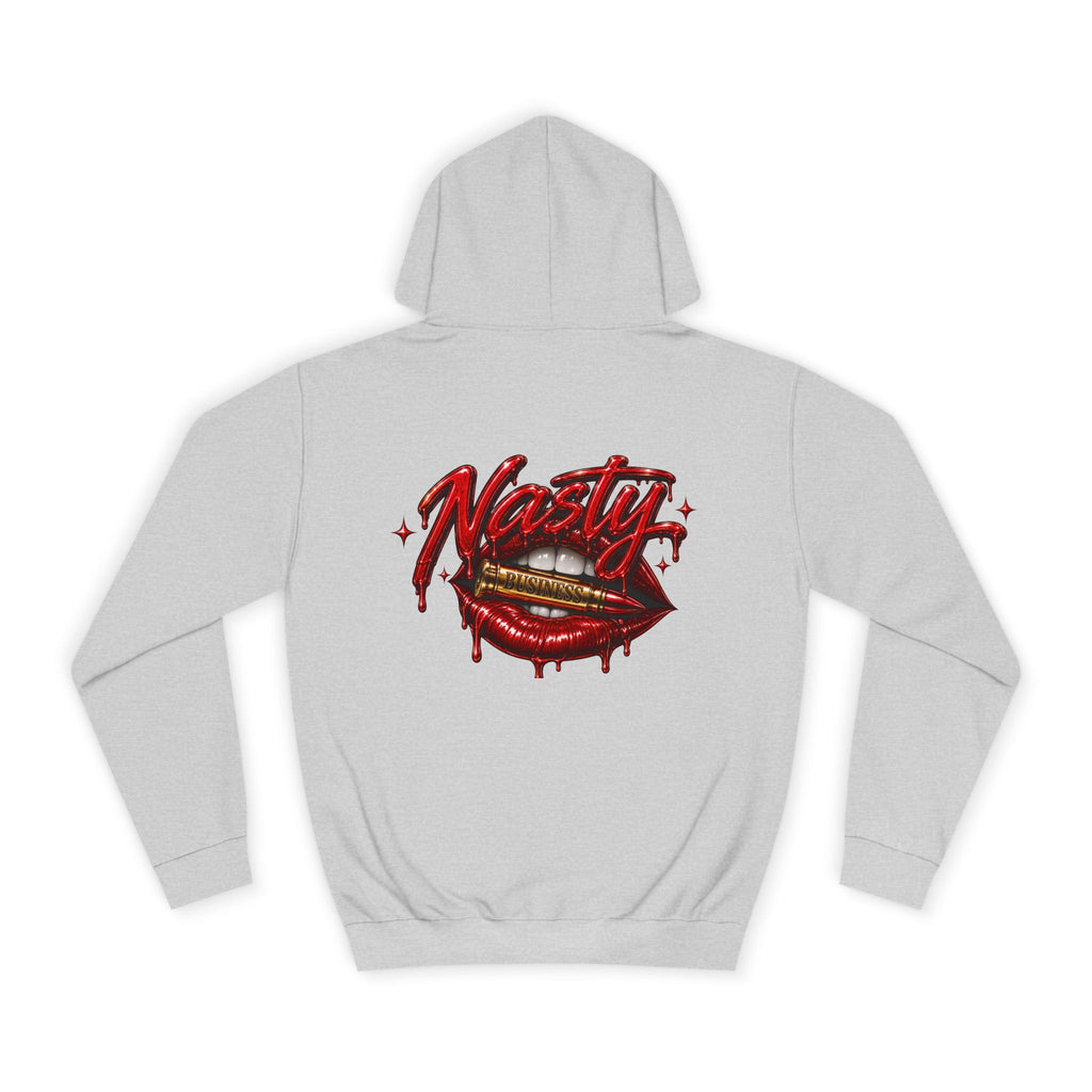 Feminine Nasty Business Hoodie — Graphic Dripping Lips College Sweatshirt