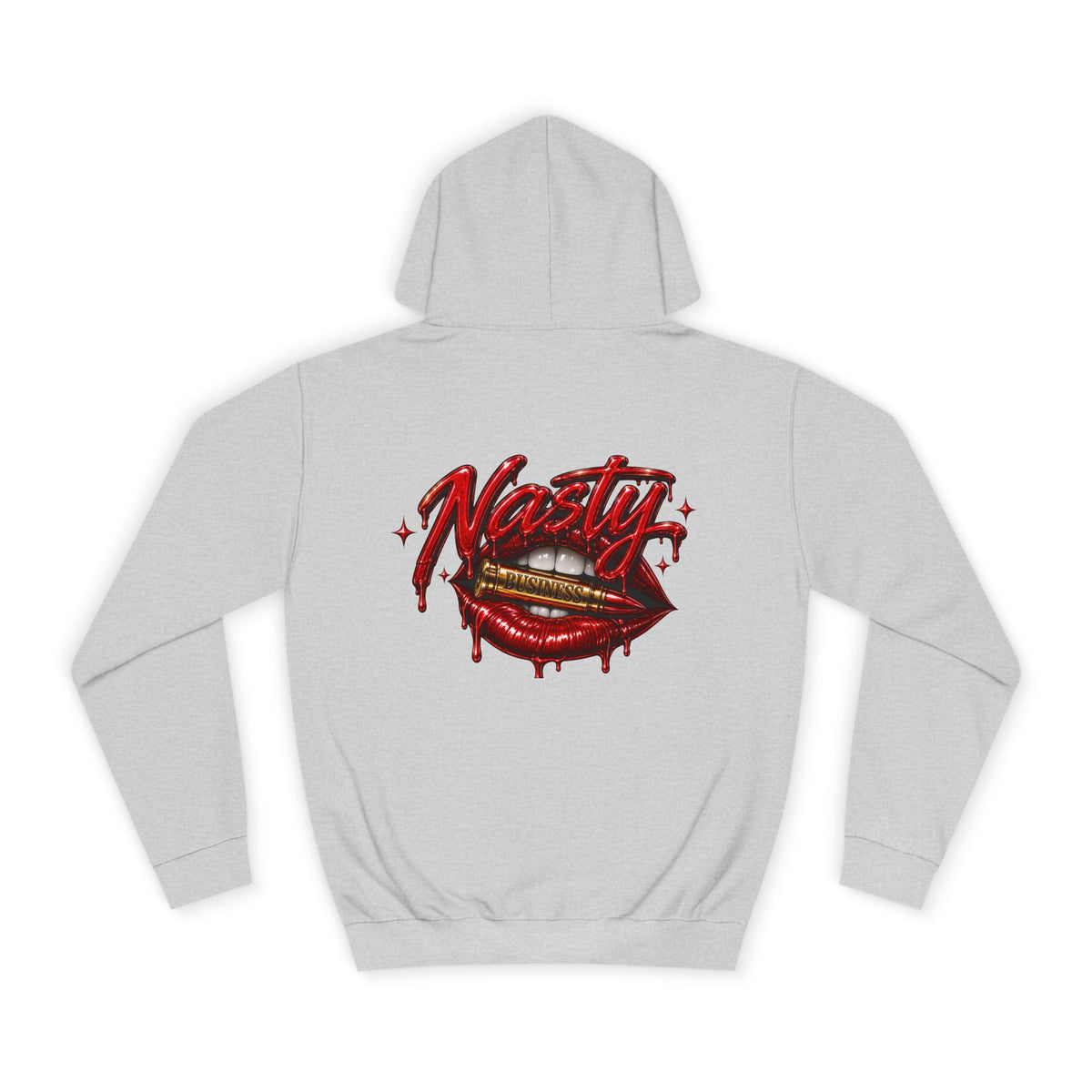 Feminine Nasty Business Hoodie — Graphic Dripping Lips College Sweatshirt