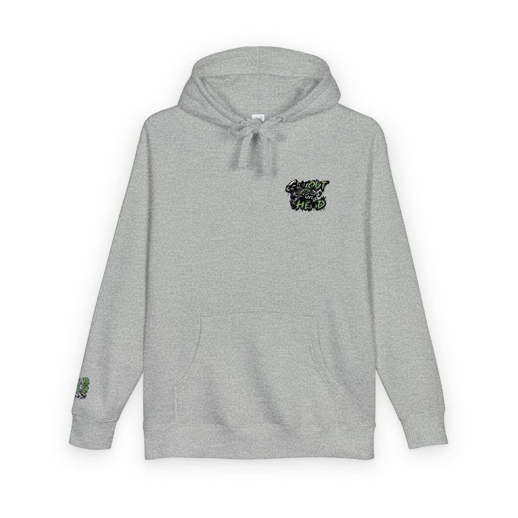 Hoodie — Green Floral Camo Chest & Sleeve Logo