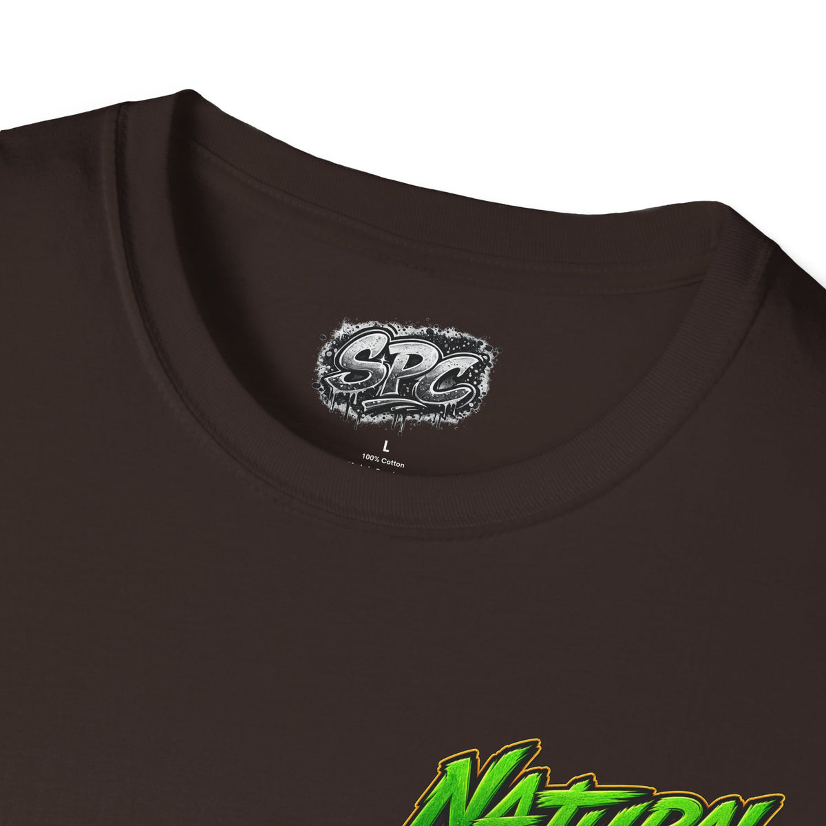 Natural Trap Logo T‑Shirt — Retro Green & Yellow Graphic Tee
