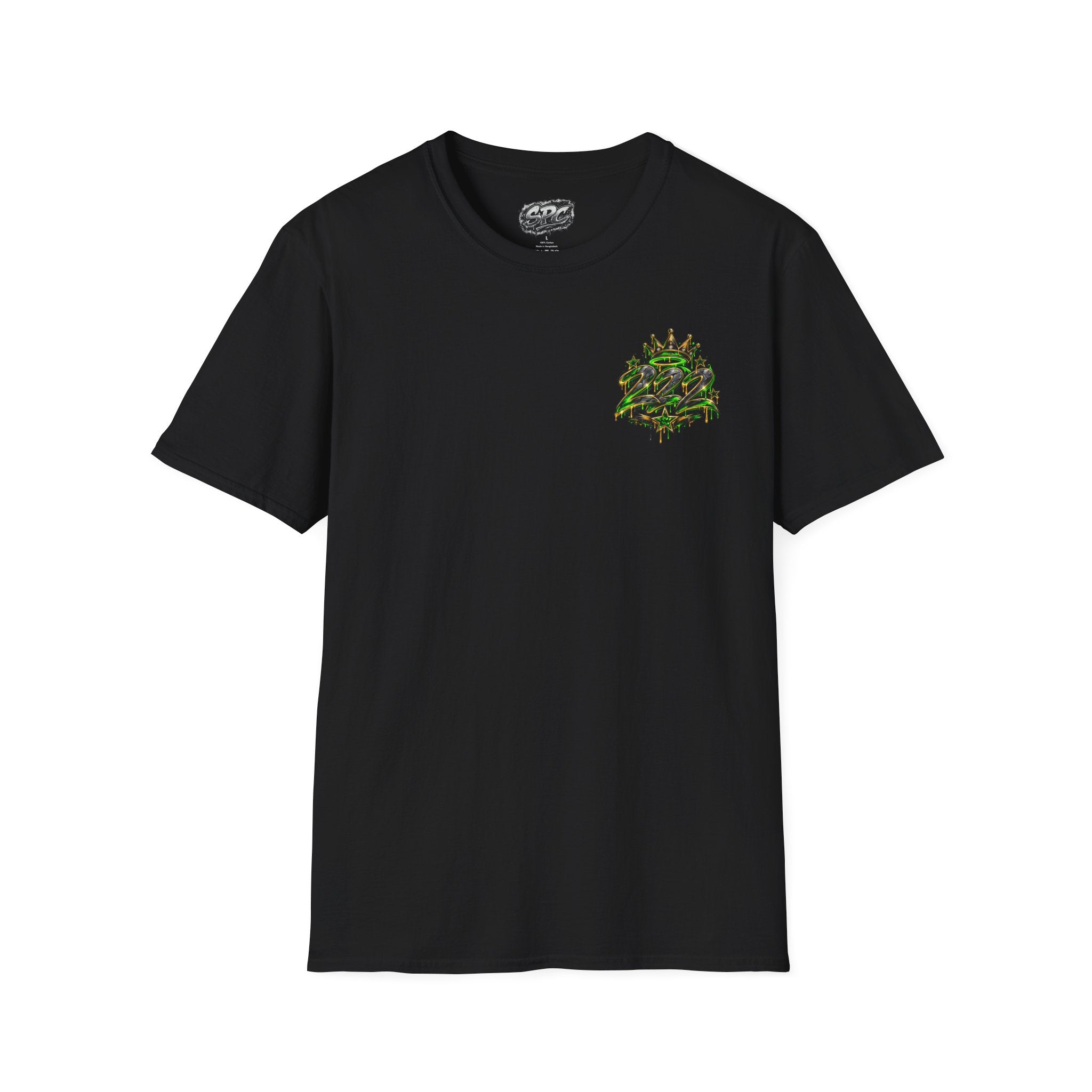 Camo Crown Pocket Tee — Minimal Green Crown Chest Graphic T-Shirt