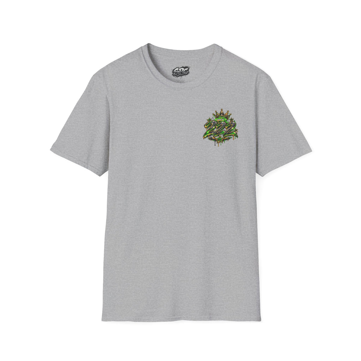 Camo Crown Pocket Tee — Minimal Green Crown Chest Graphic T-Shirt