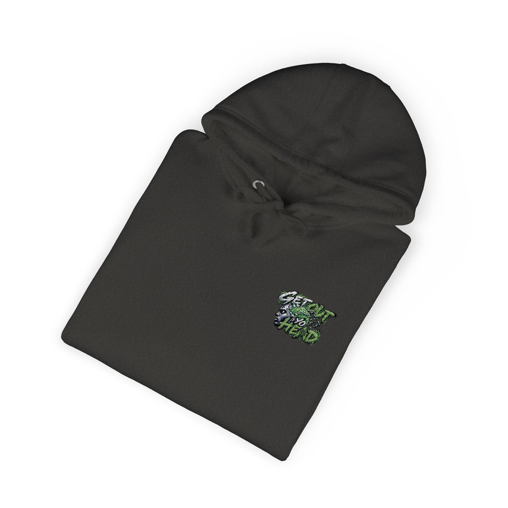 Hoodie — Green Floral Camo Chest & Sleeve Logo