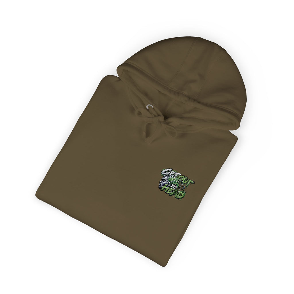 Hoodie — Green Floral Camo Chest & Sleeve Logo