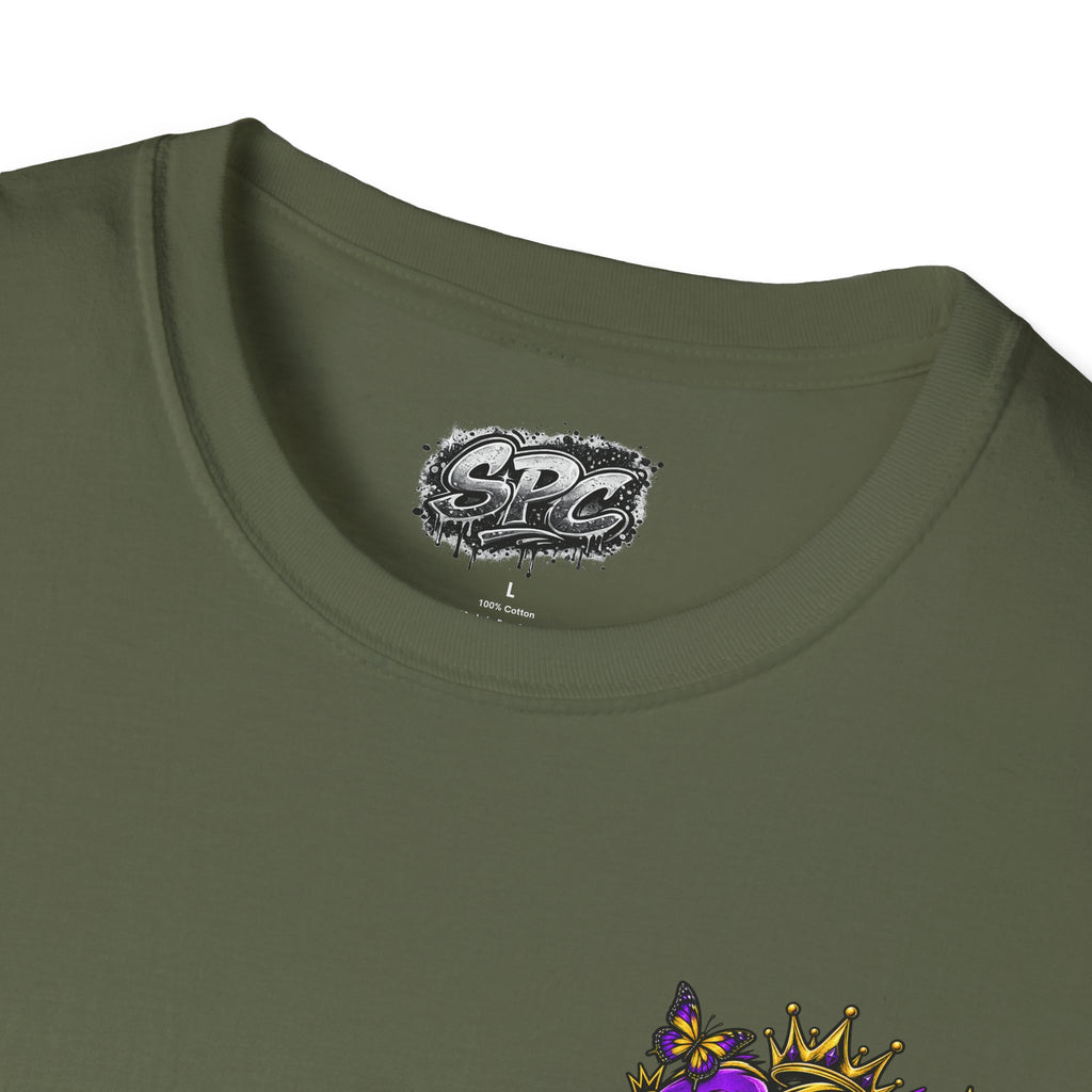 Pocket Logo T‑Shirt — Purple Crown '2' Graphic