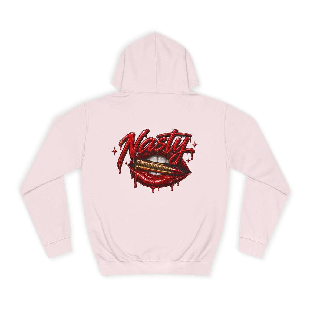 Feminine Nasty Business Hoodie — Graphic Dripping Lips College Sweatshirt