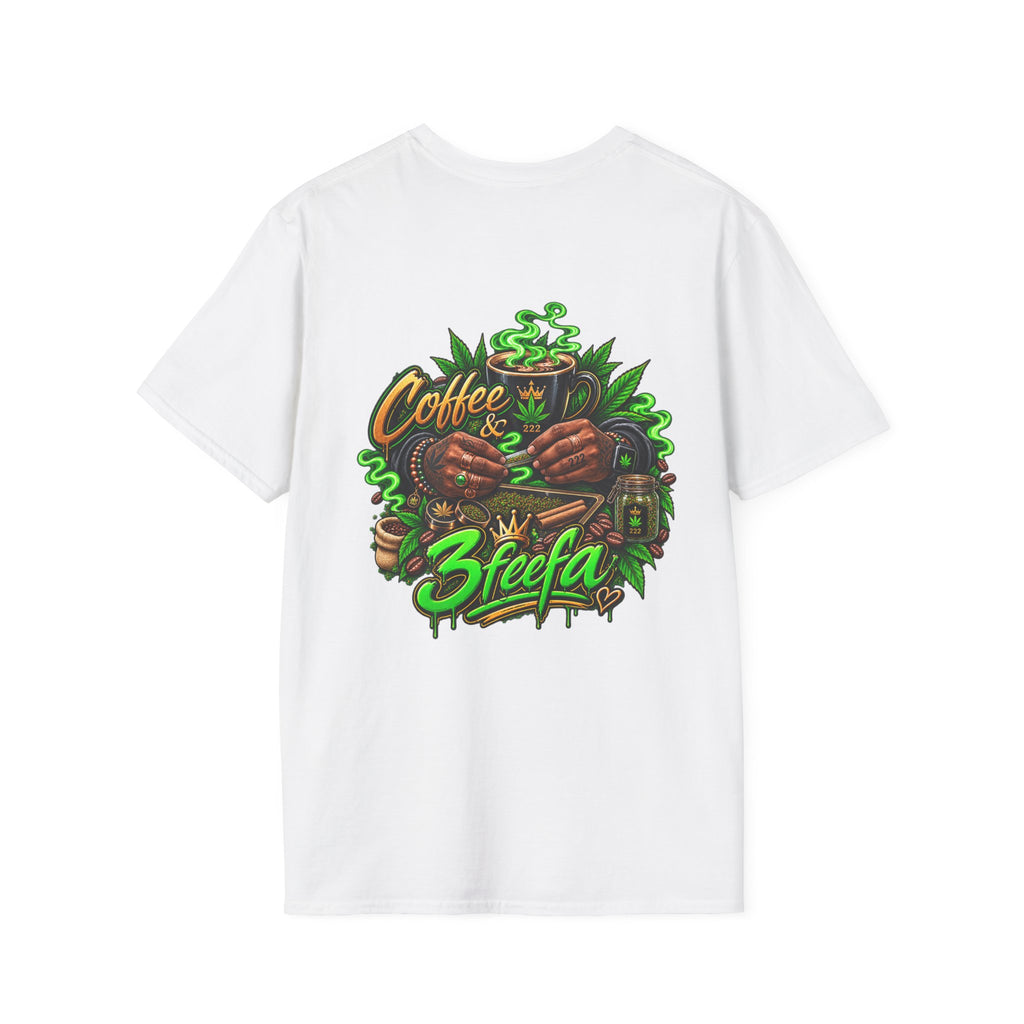 Coffee & Sweets Tee — Retro Green Script Chest Logo T-Shirt