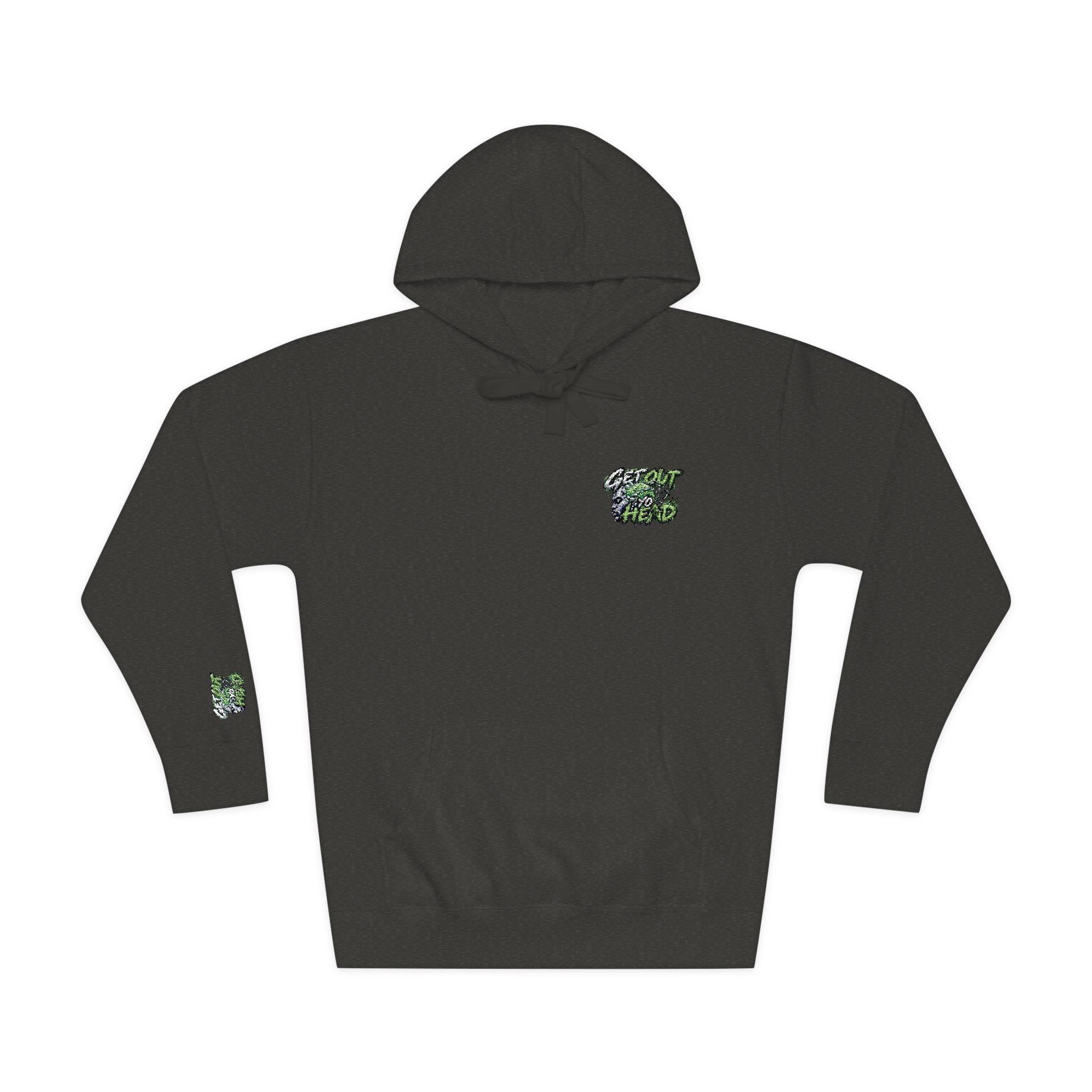 Hoodie — Green Floral Camo Chest & Sleeve Logo