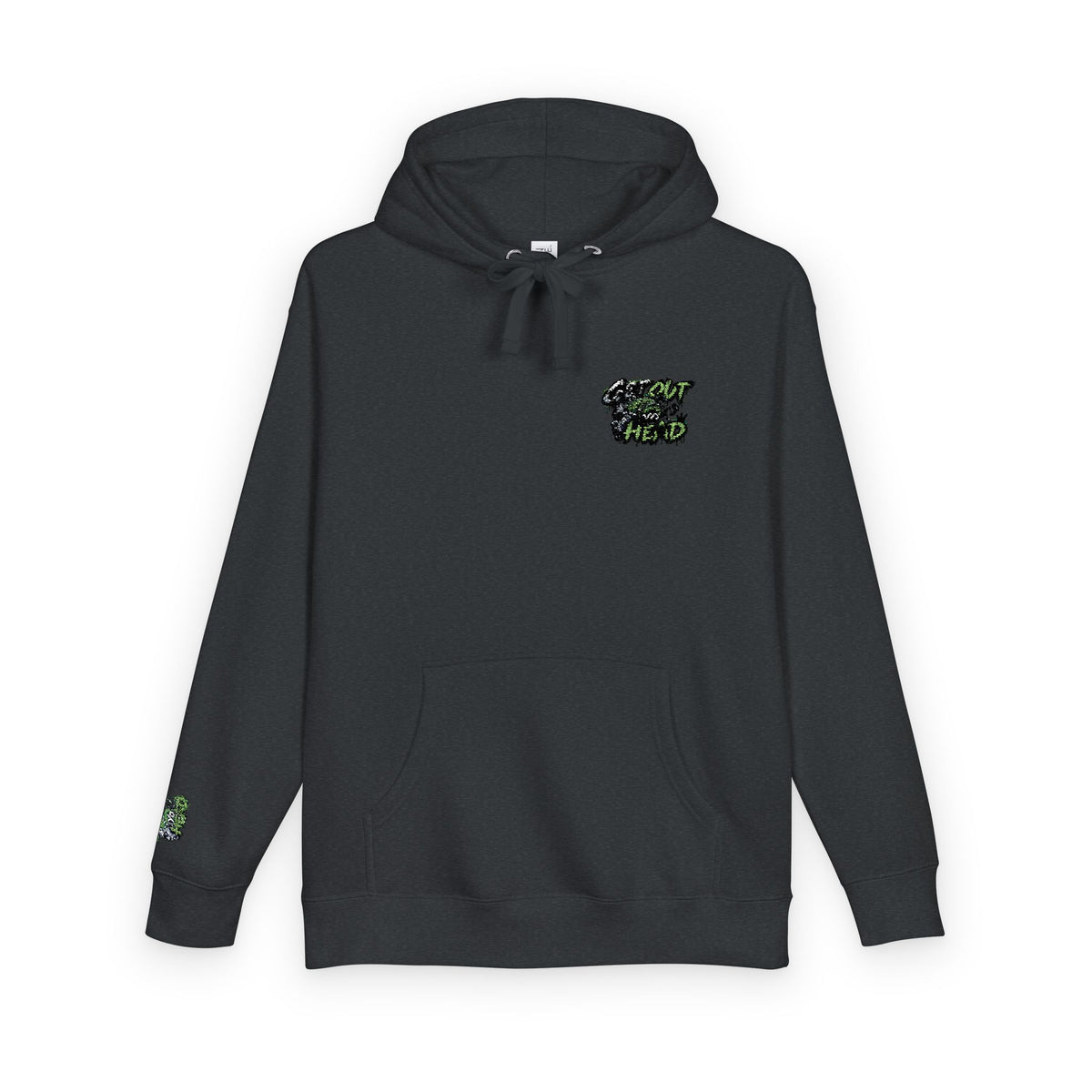 Hoodie — Green Floral Camo Chest & Sleeve Logo