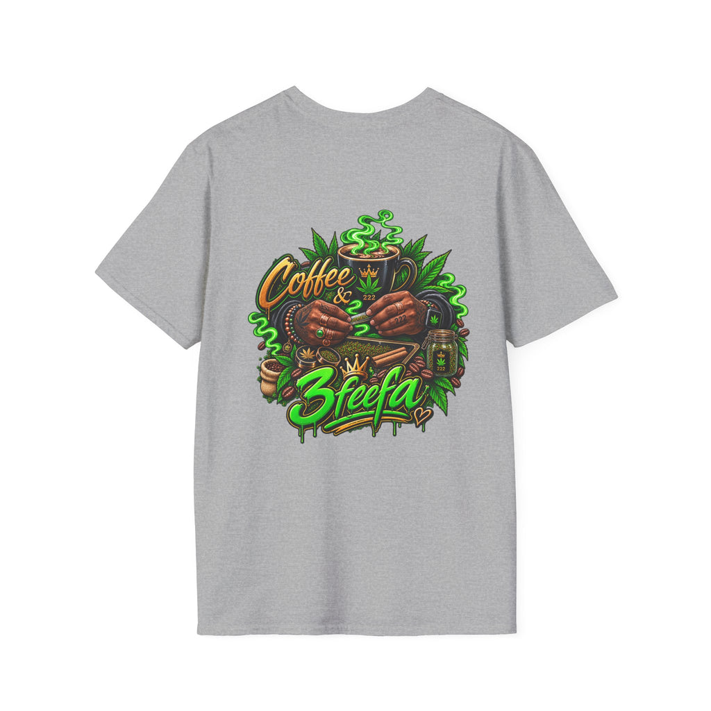 Coffee & Sweets Tee — Retro Green Script Chest Logo T-Shirt