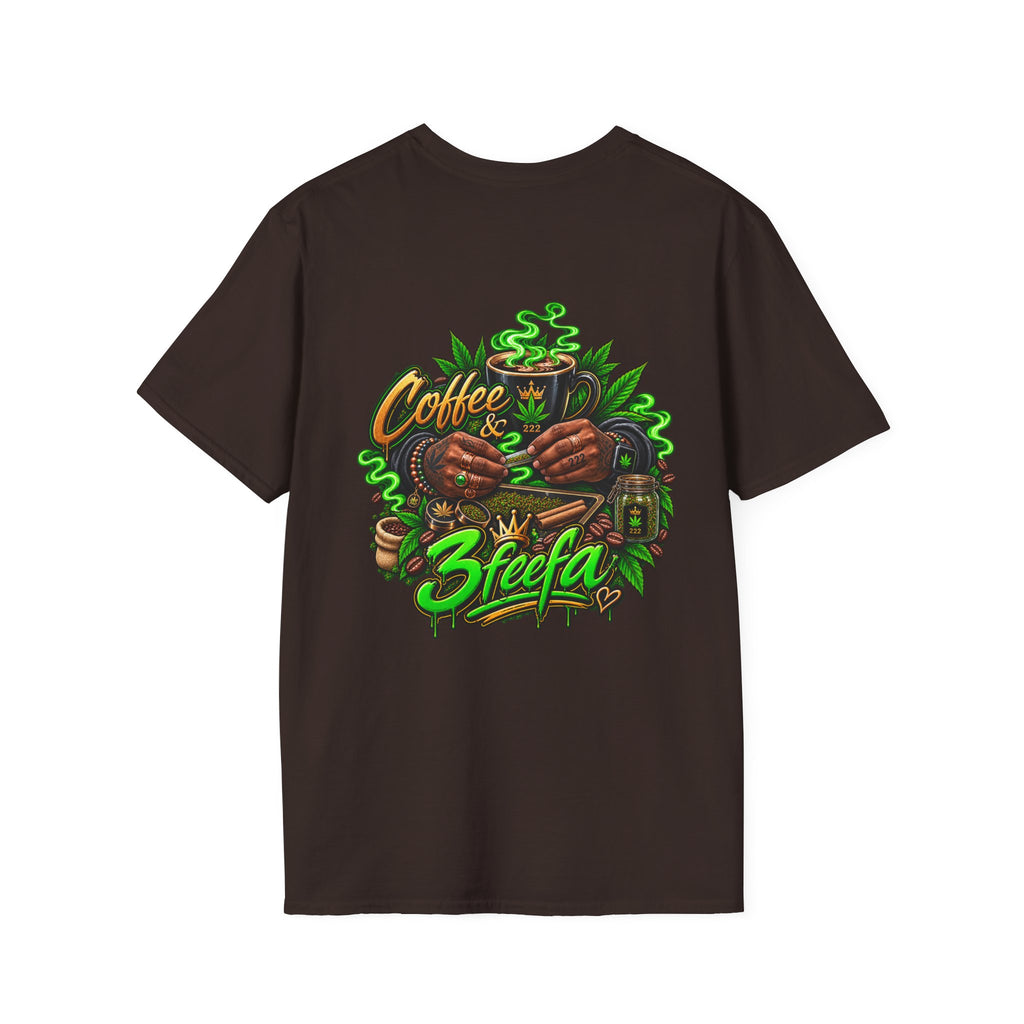 Coffee & Sweets Tee — Retro Green Script Chest Logo T-Shirt