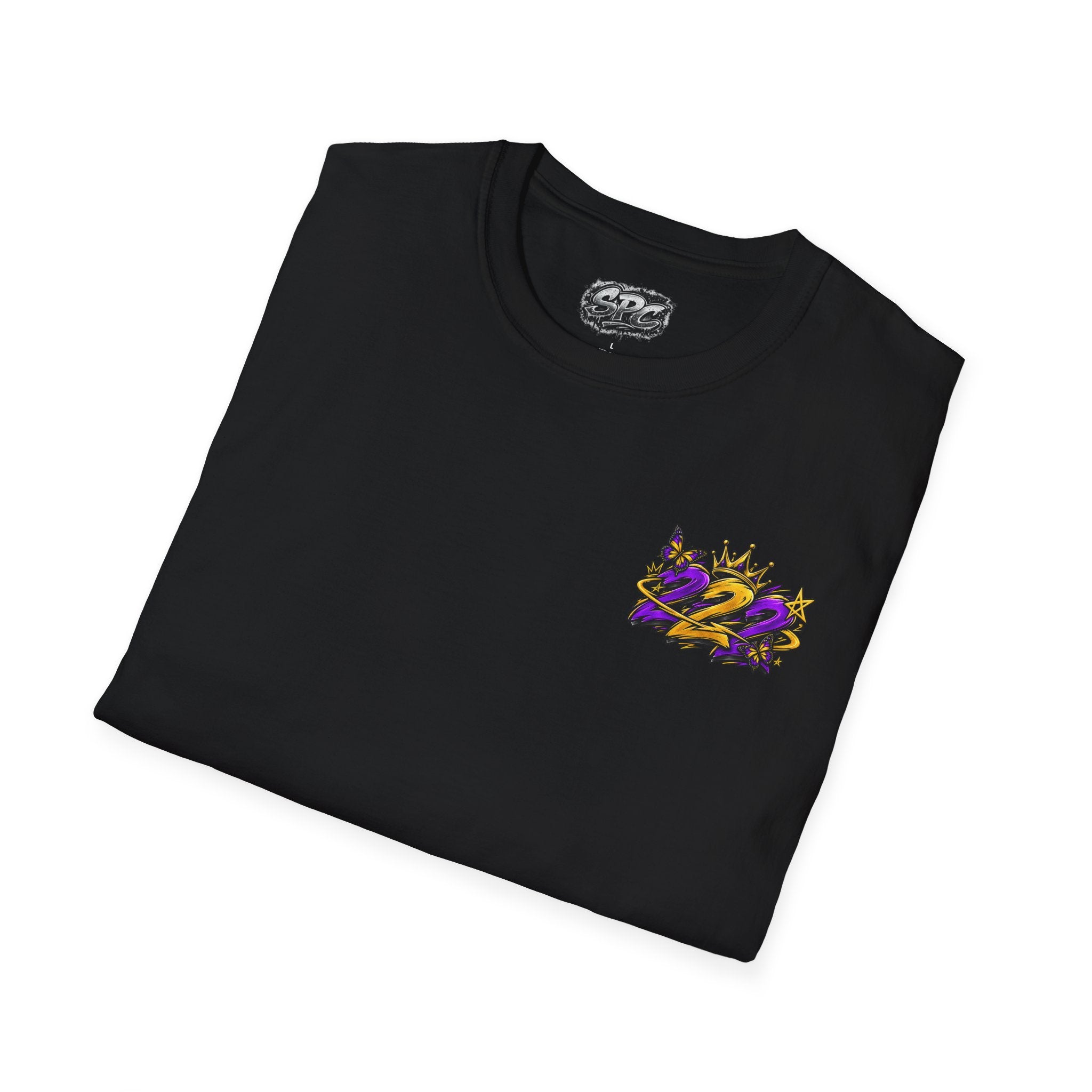 Pocket Logo T‑Shirt — Purple Crown '2' Graphic