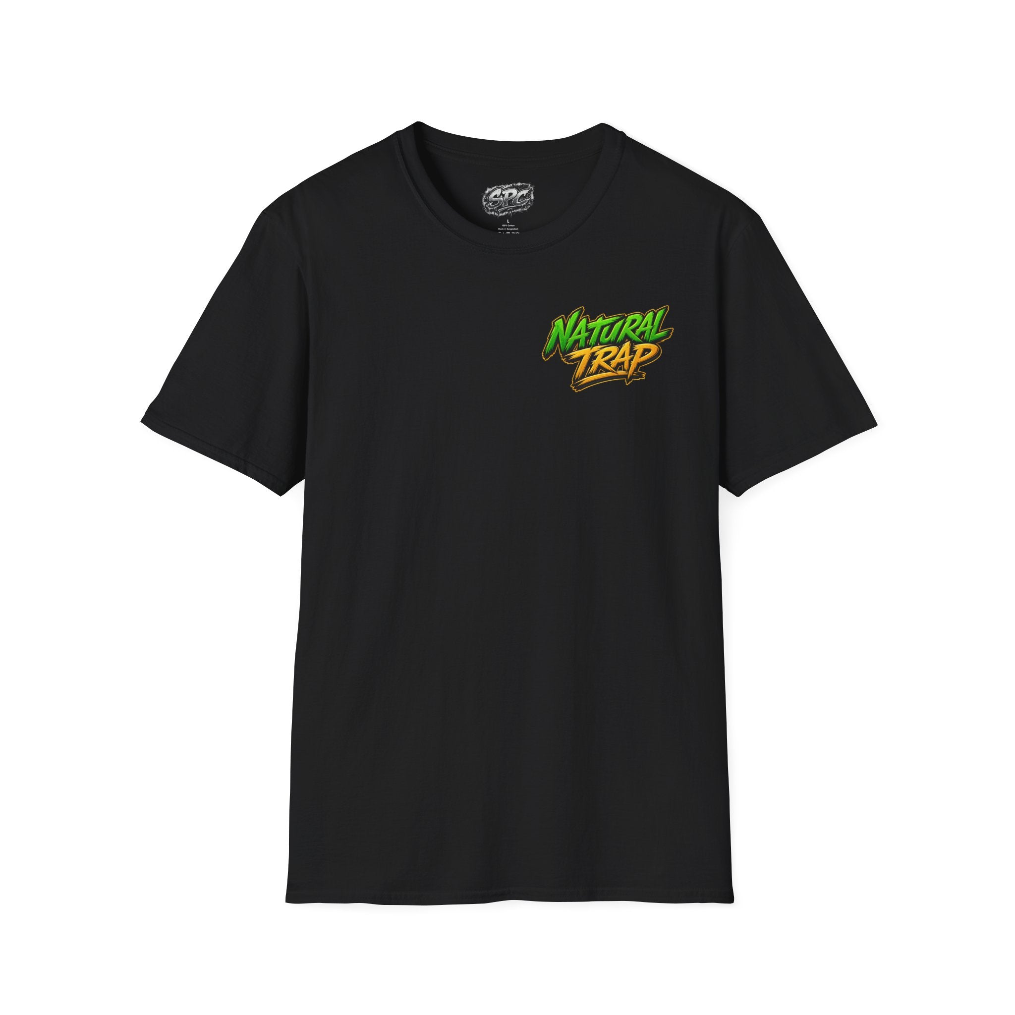 Natural Trap Logo T‑Shirt — Retro Green & Yellow Graphic Tee