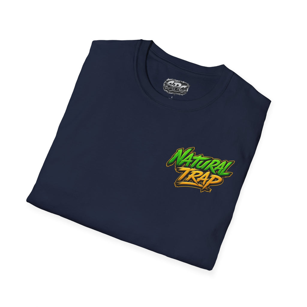 Natural Trap Logo T‑Shirt — Retro Green & Yellow Graphic Tee