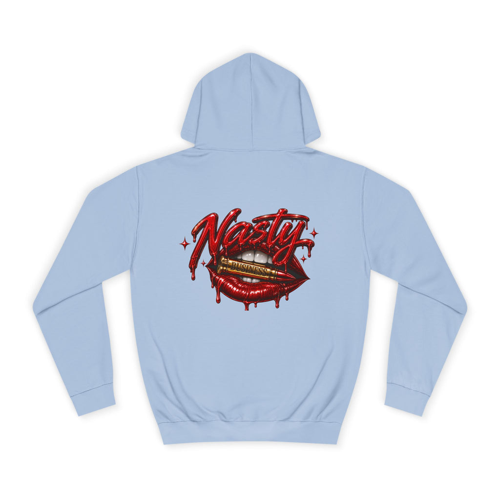 Feminine Nasty Business Hoodie — Graphic Dripping Lips College Sweatshirt