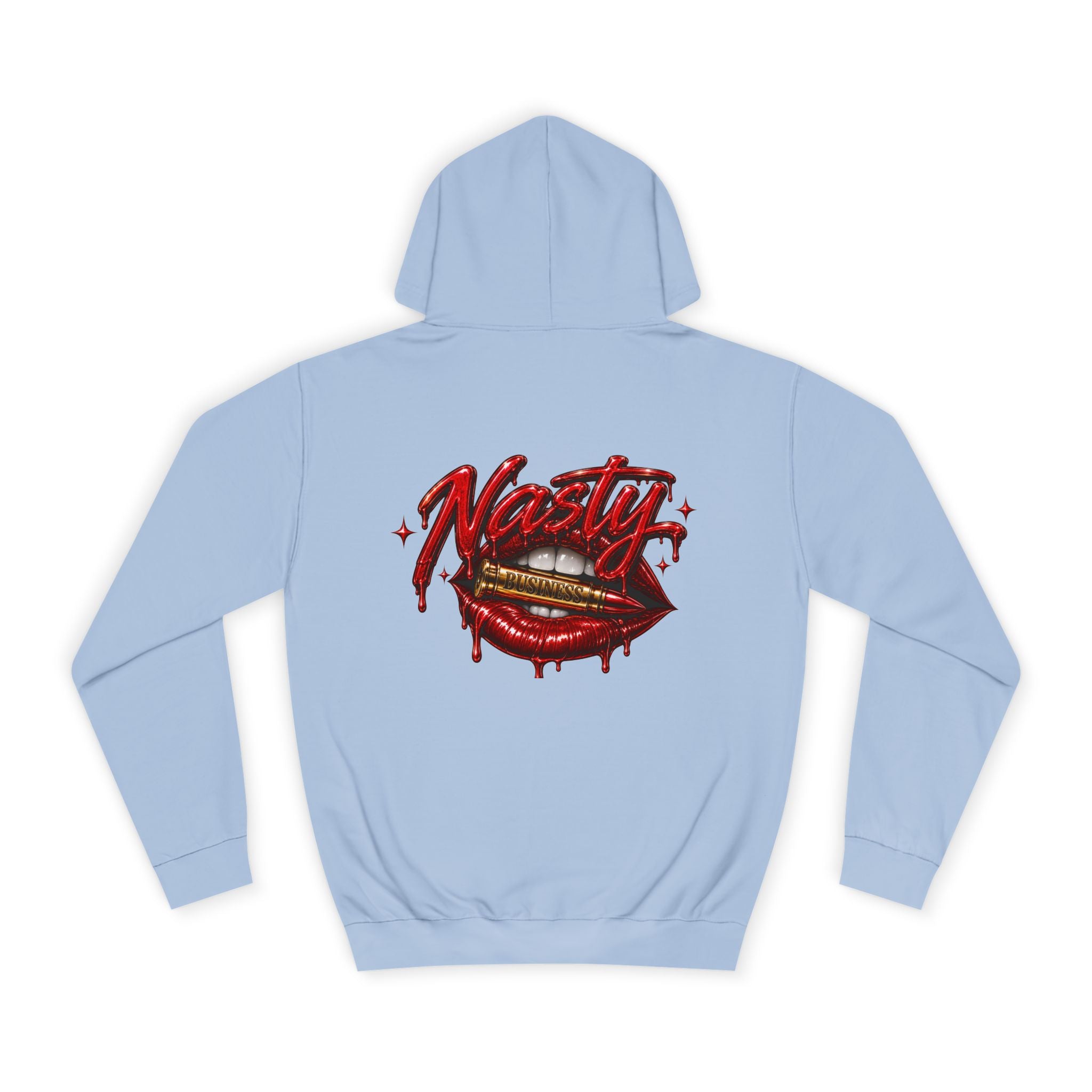 Feminine Nasty Business Hoodie — Graphic Dripping Lips College Sweatshirt