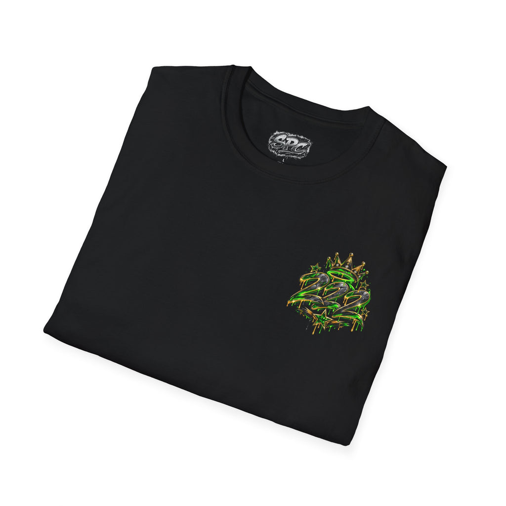 Camo Crown Pocket Tee — Minimal Green Crown Chest Graphic T-Shirt
