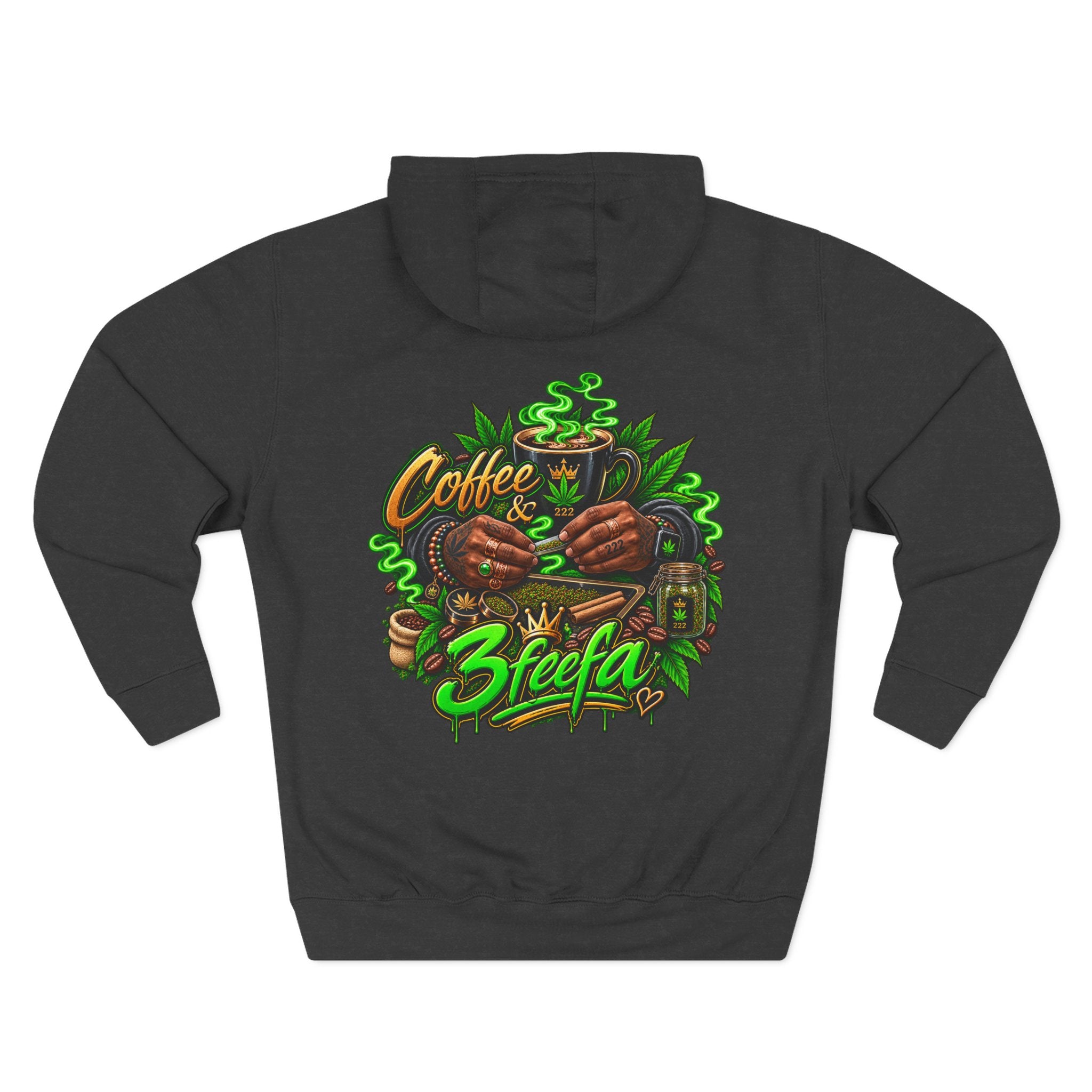 Coffee & Steefa Hoodie — Cannabis Coffee Graphic Pullover