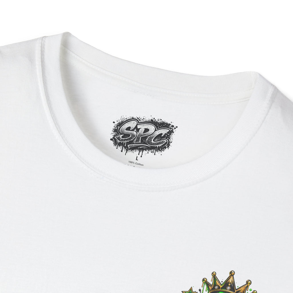 Camo Crown Pocket Tee — Minimal Green Crown Chest Graphic T-Shirt