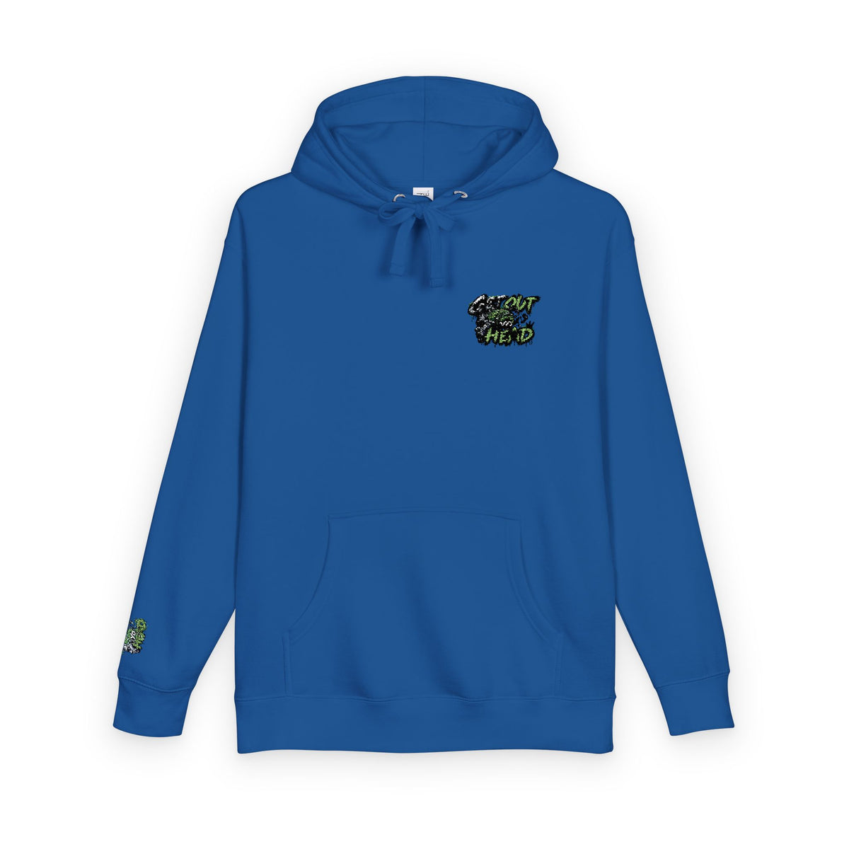 Hoodie — Green Floral Camo Chest & Sleeve Logo
