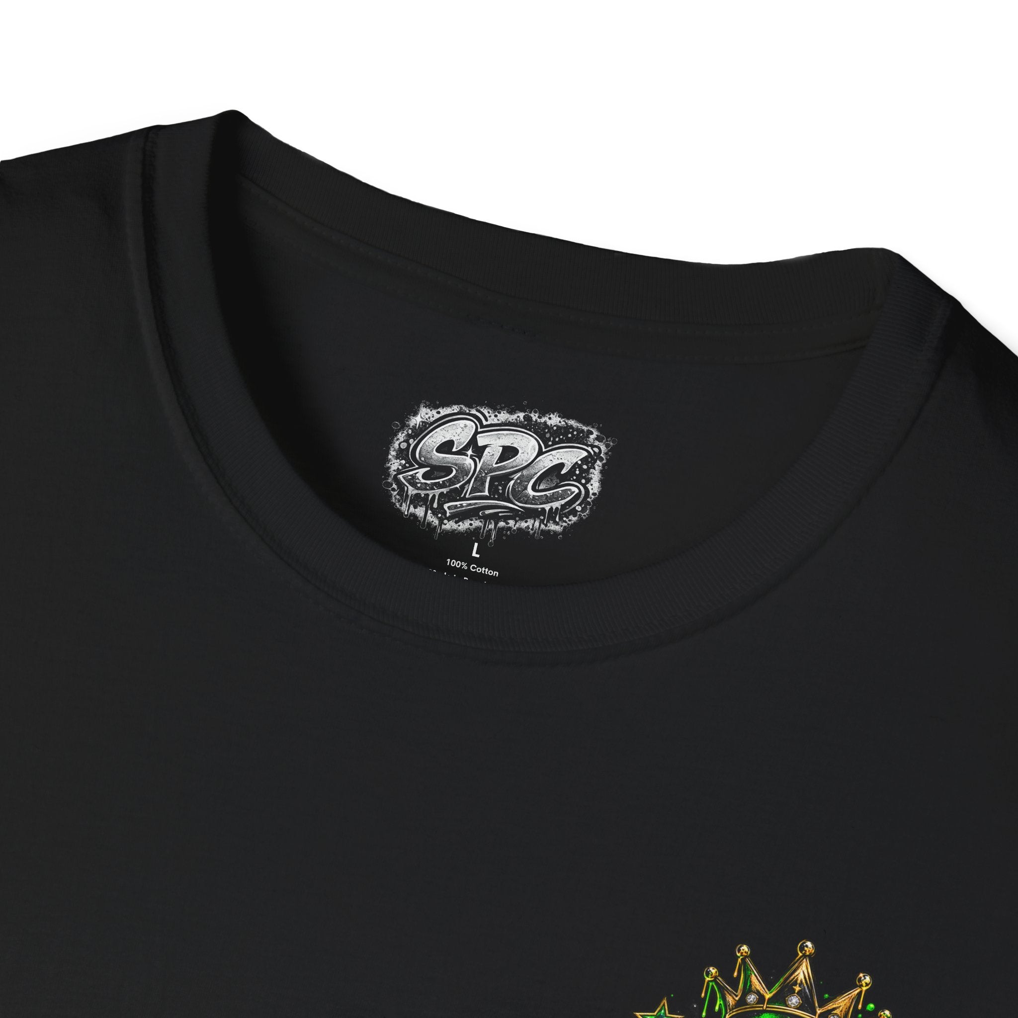 Camo Crown Pocket Tee — Minimal Green Crown Chest Graphic T-Shirt