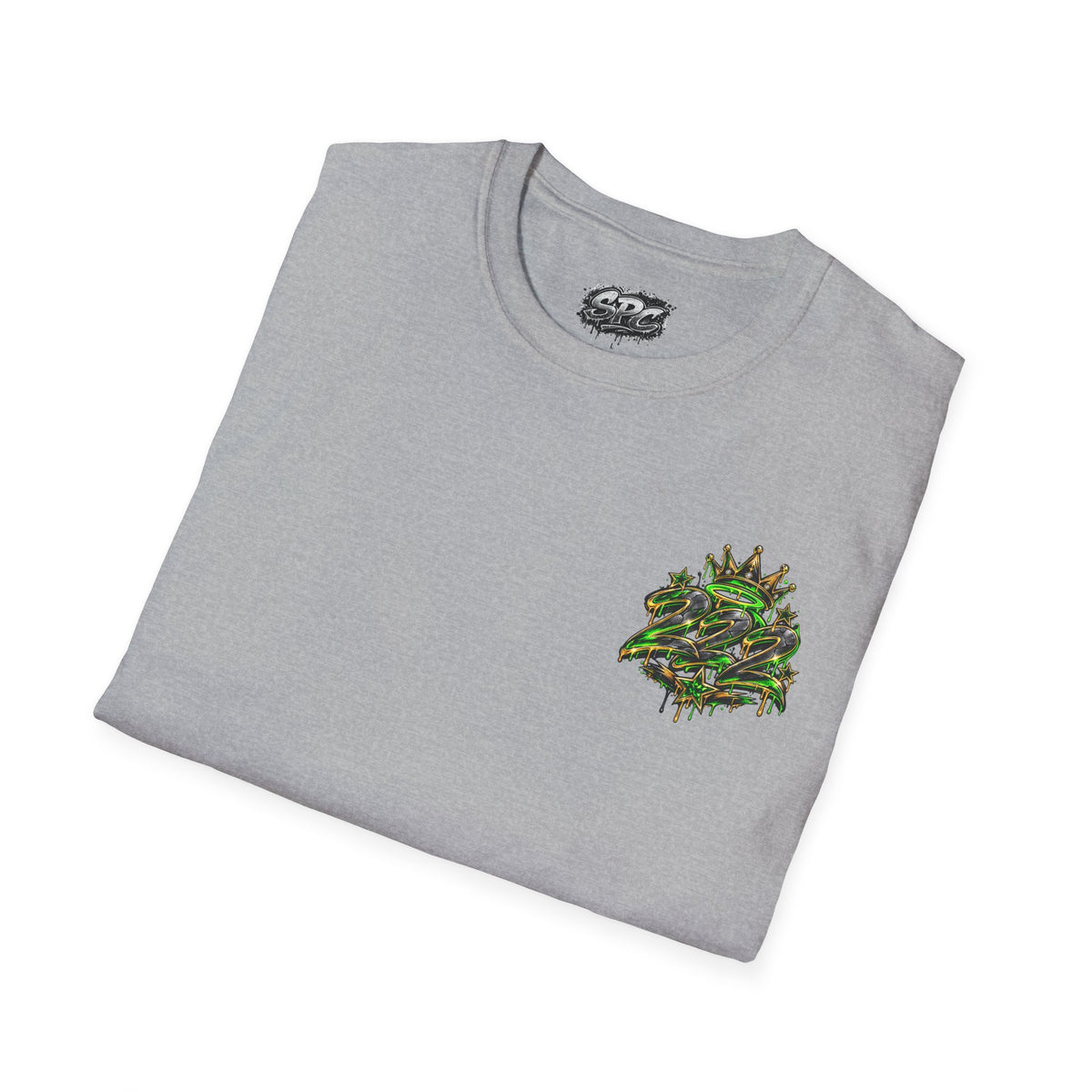 Camo Crown Pocket Tee — Minimal Green Crown Chest Graphic T-Shirt