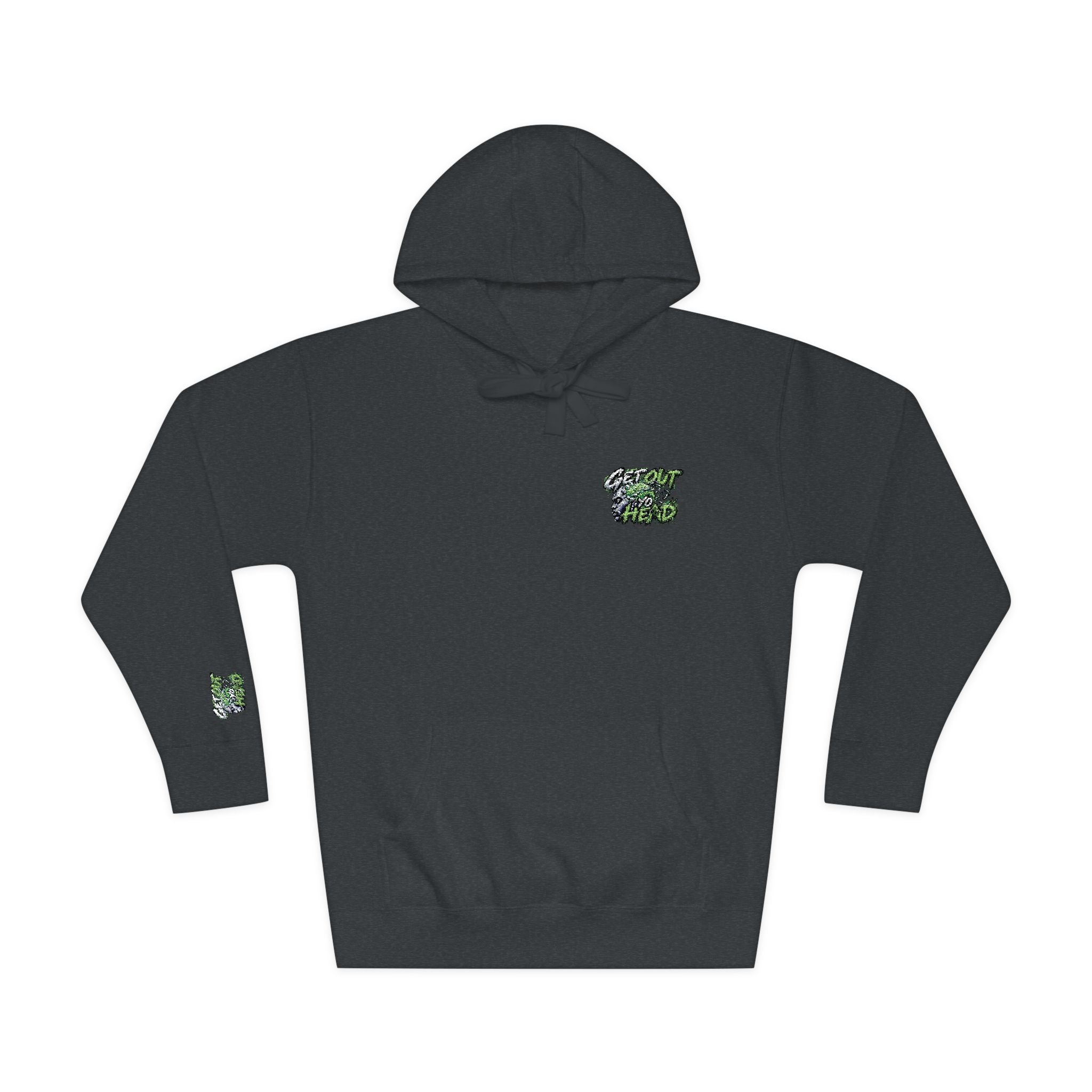 Hoodie — Green Floral Camo Chest & Sleeve Logo