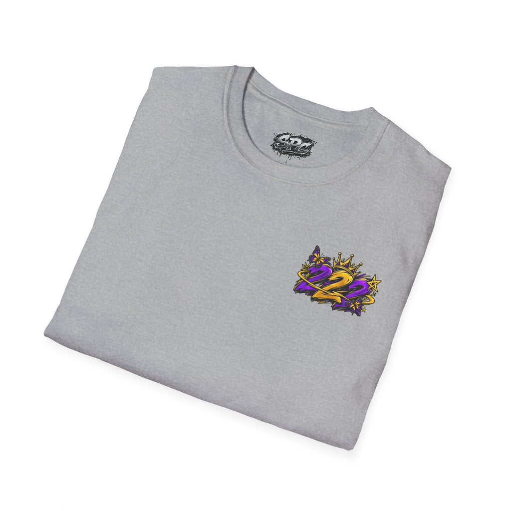 Pocket Logo T‑Shirt — Purple Crown '2' Graphic