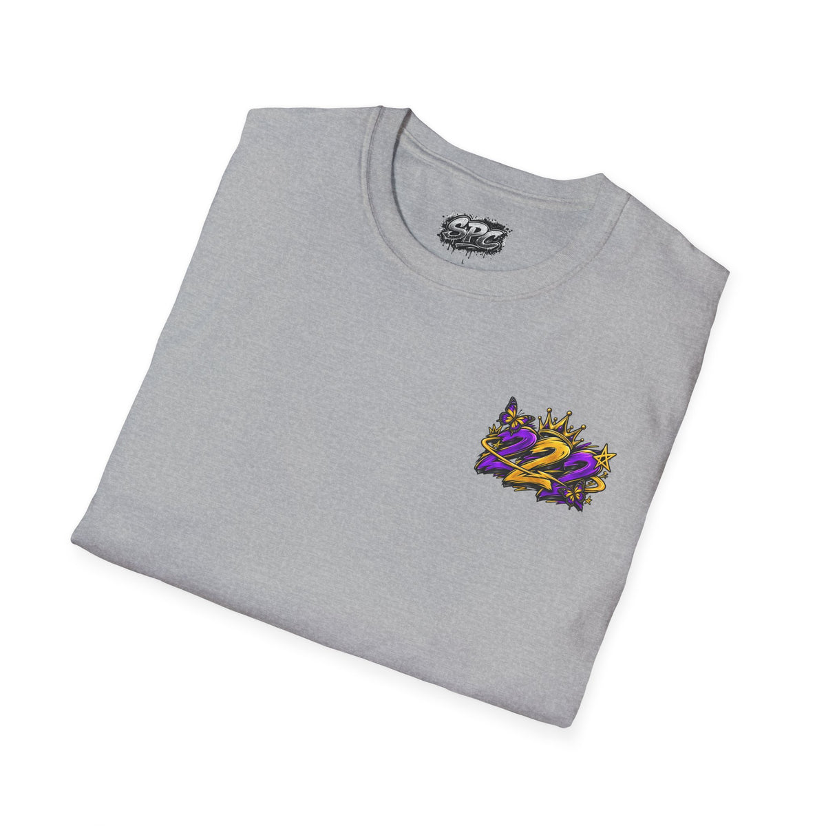 Pocket Logo T‑Shirt — Purple Crown '2' Graphic
