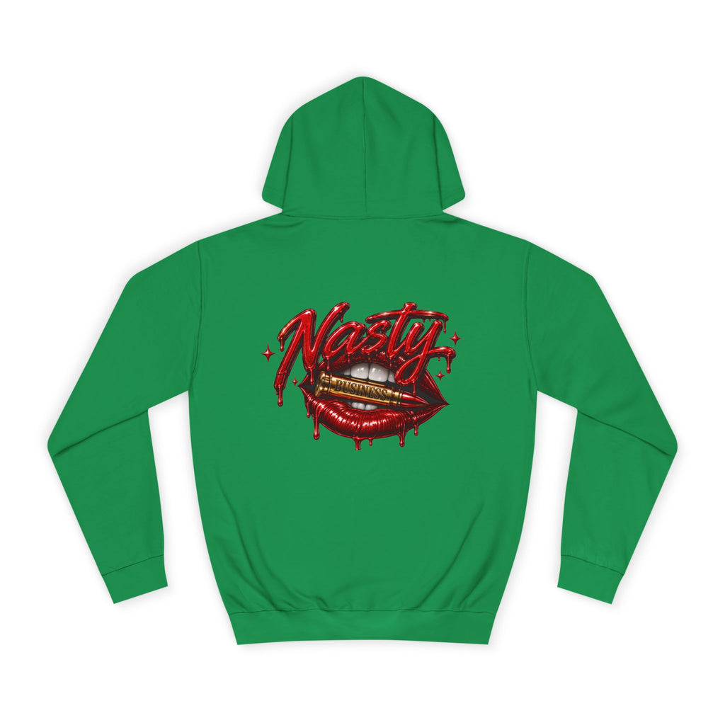 Feminine Nasty Business Hoodie — Graphic Dripping Lips College Sweatshirt