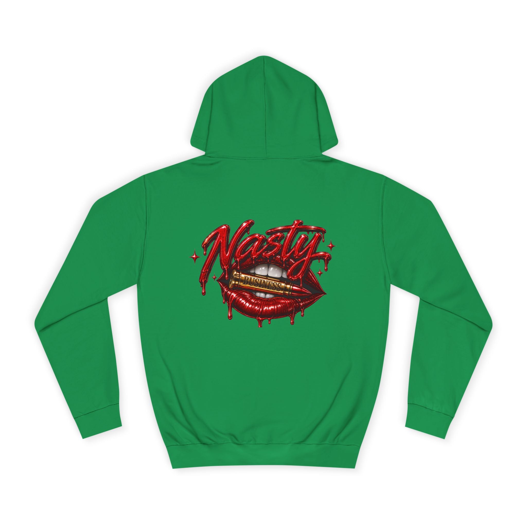 Feminine Nasty Business Hoodie — Graphic Dripping Lips College Sweatshirt