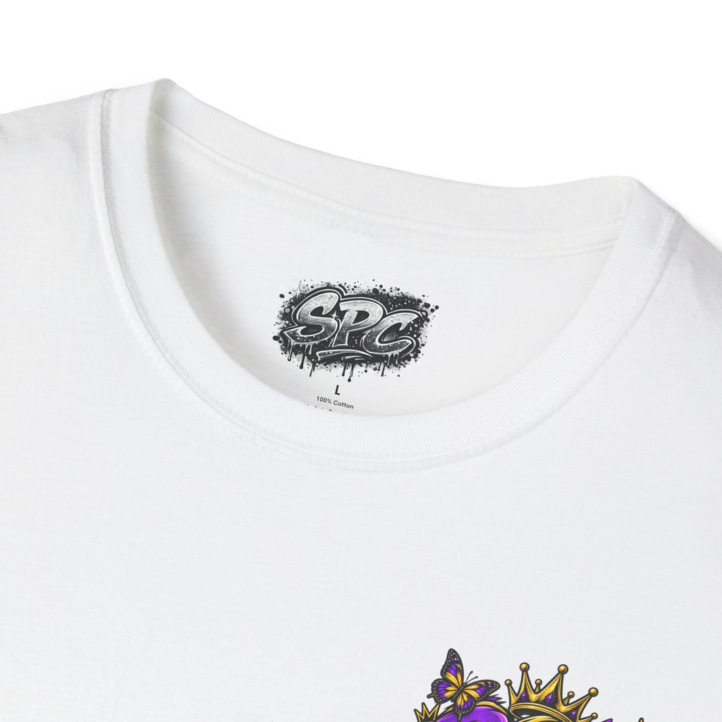 Pocket Logo T‑Shirt — Purple Crown '2' Graphic
