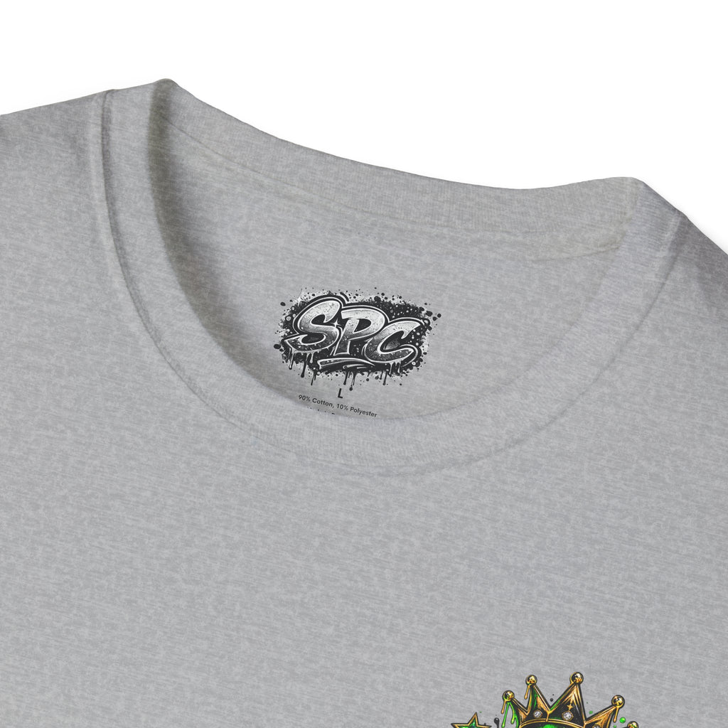 Camo Crown Pocket Tee — Minimal Green Crown Chest Graphic T-Shirt