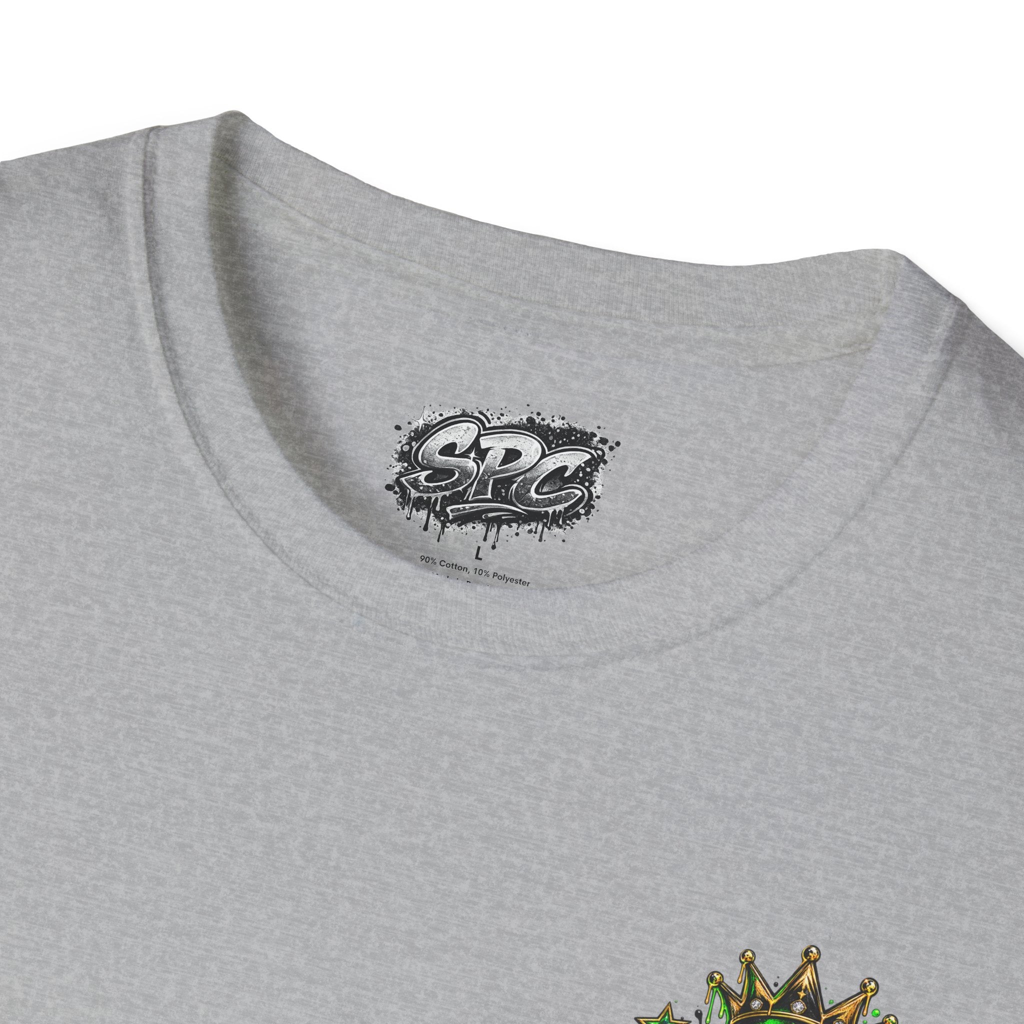 Camo Crown Pocket Tee — Minimal Green Crown Chest Graphic T-Shirt