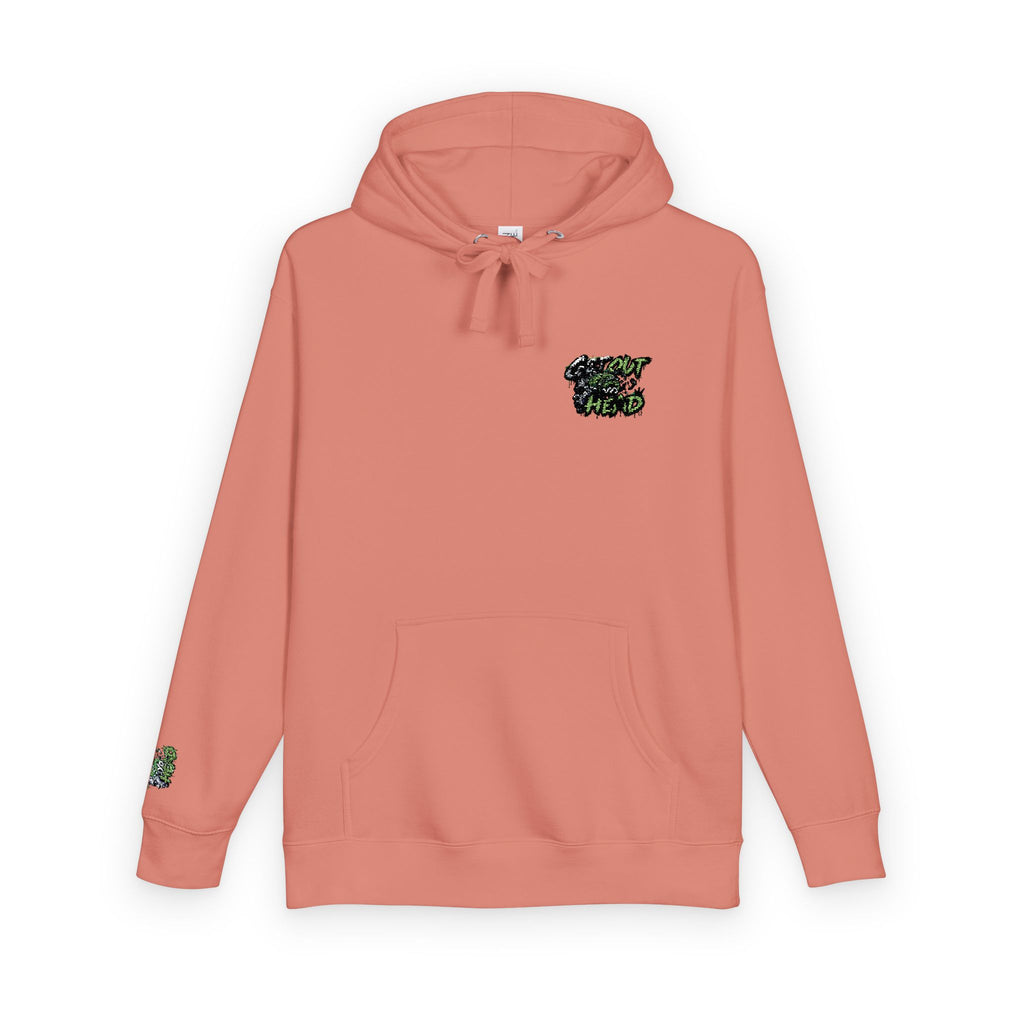 Hoodie — Green Floral Camo Chest & Sleeve Logo