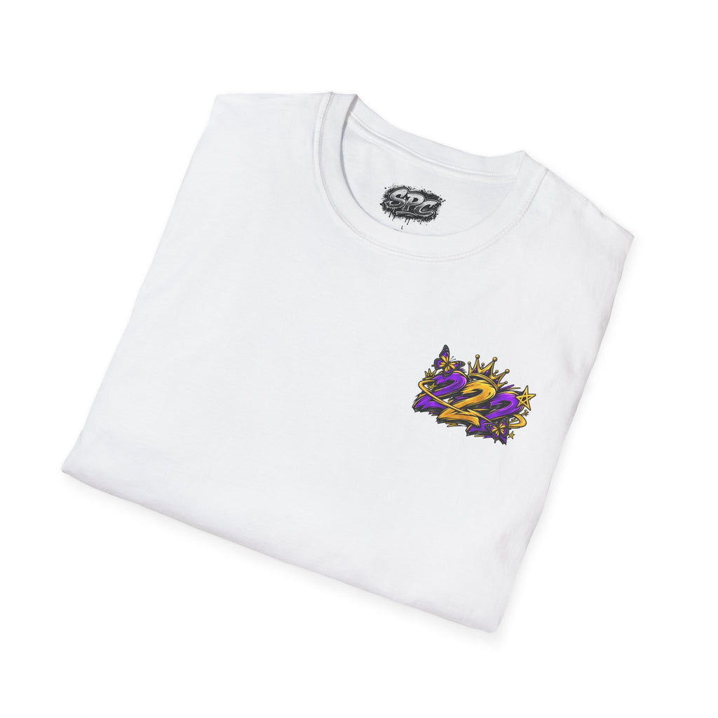 Pocket Logo T‑Shirt — Purple Crown '2' Graphic
