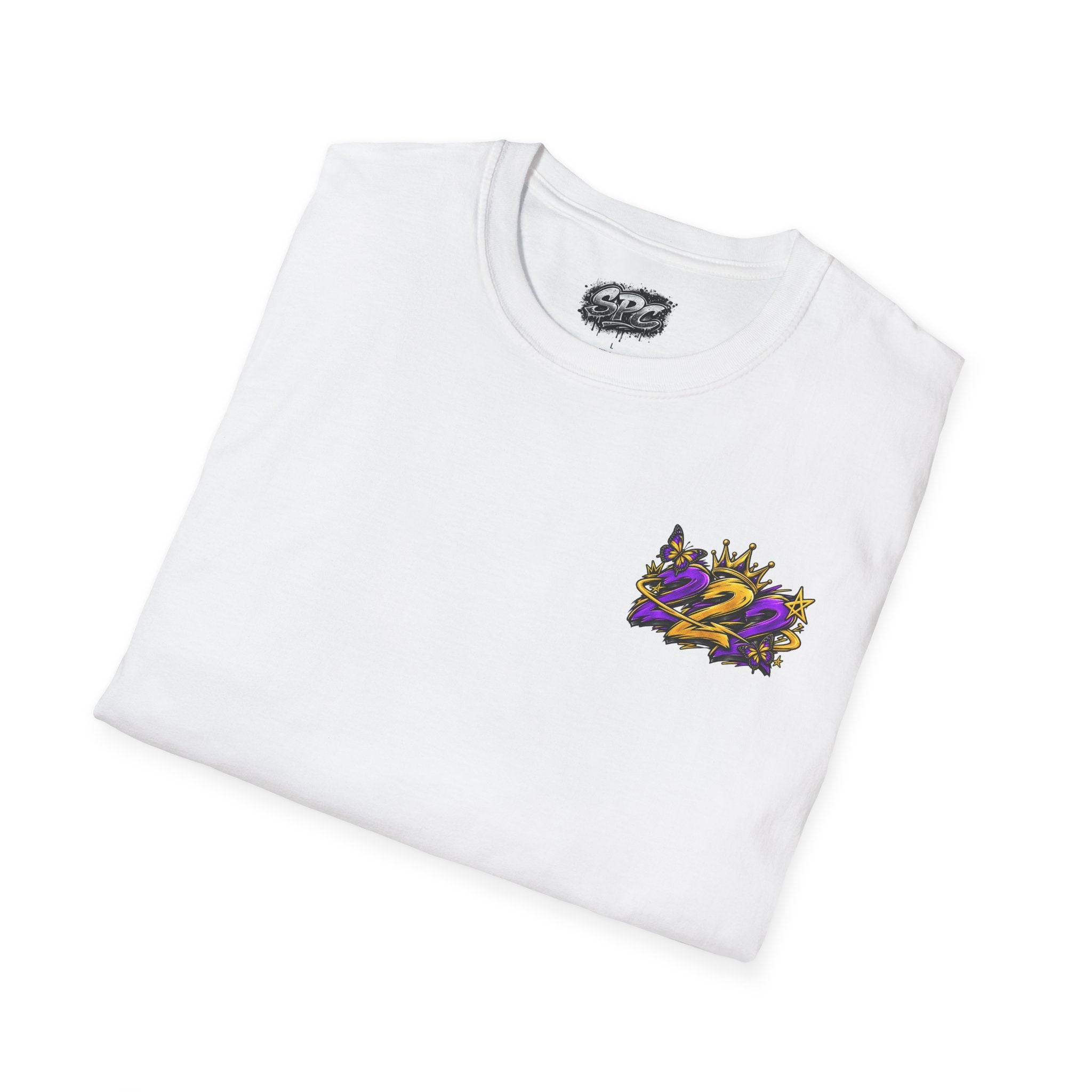 Pocket Logo T‑Shirt — Purple Crown '2' Graphic