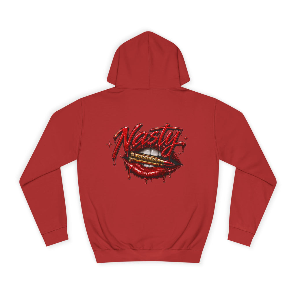Feminine Nasty Business Hoodie — Graphic Dripping Lips College Sweatshirt