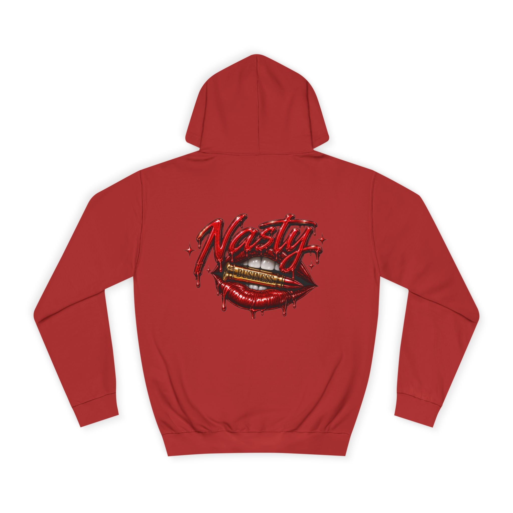 Feminine Nasty Business Hoodie — Graphic Dripping Lips College Sweatshirt