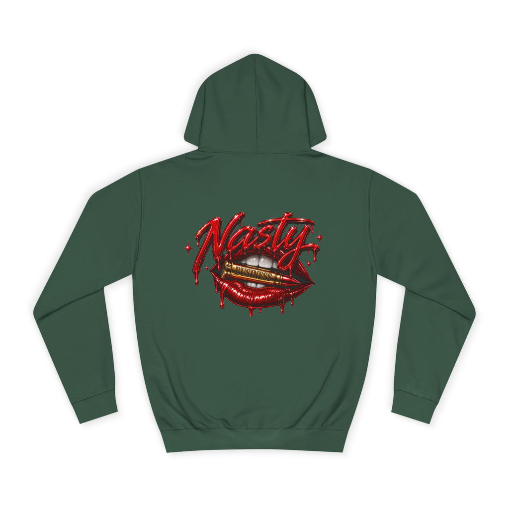 Feminine Nasty Business Hoodie — Graphic Dripping Lips College Sweatshirt