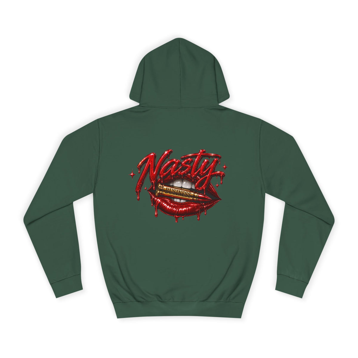 Feminine Nasty Business Hoodie — Graphic Dripping Lips College Sweatshirt