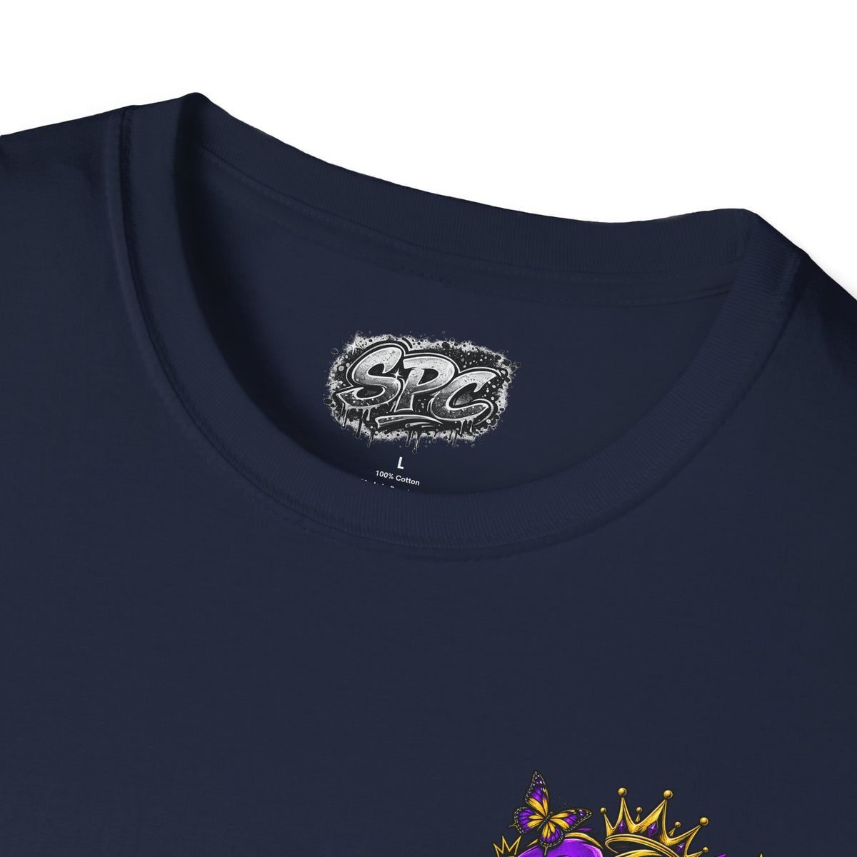Pocket Logo T‑Shirt — Purple Crown '2' Graphic
