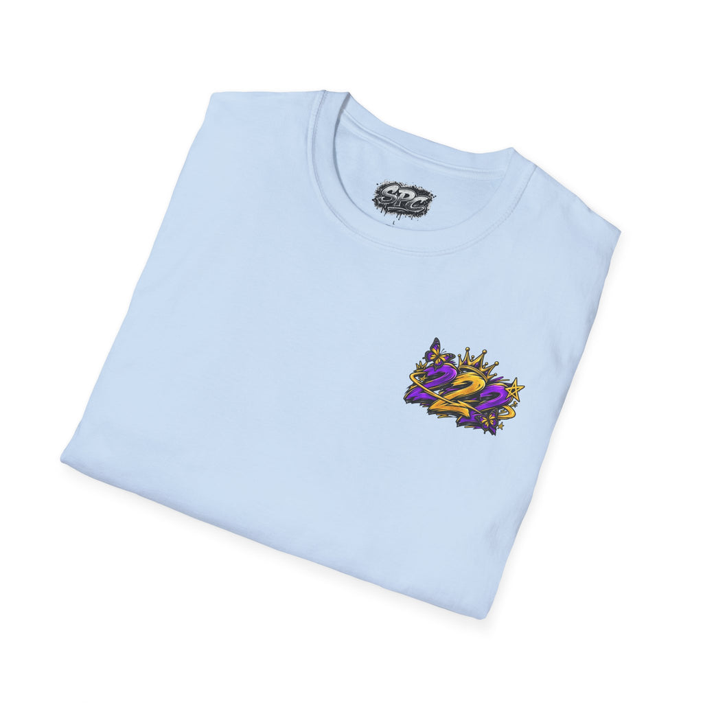 Pocket Logo T‑Shirt — Purple Crown '2' Graphic
