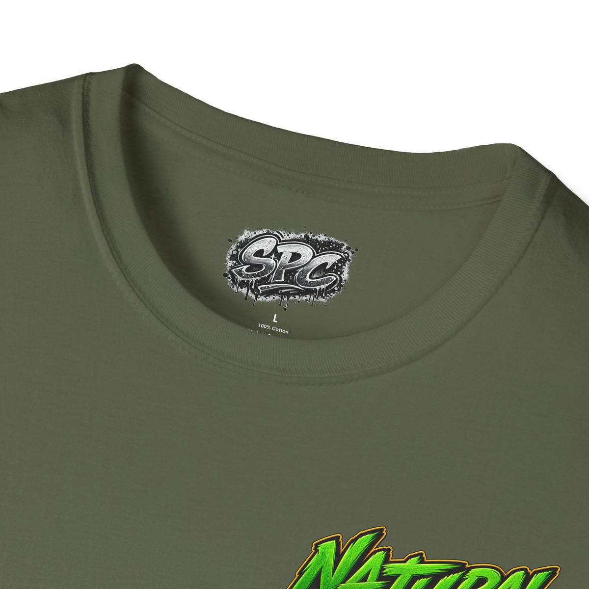 Natural Trap Logo T‑Shirt — Retro Green & Yellow Graphic Tee