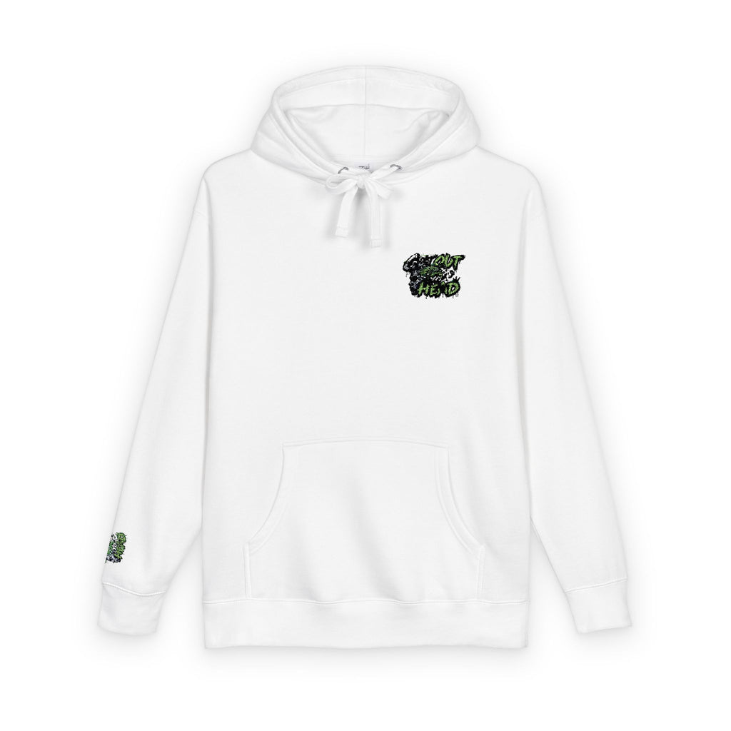 Hoodie — Green Floral Camo Chest & Sleeve Logo