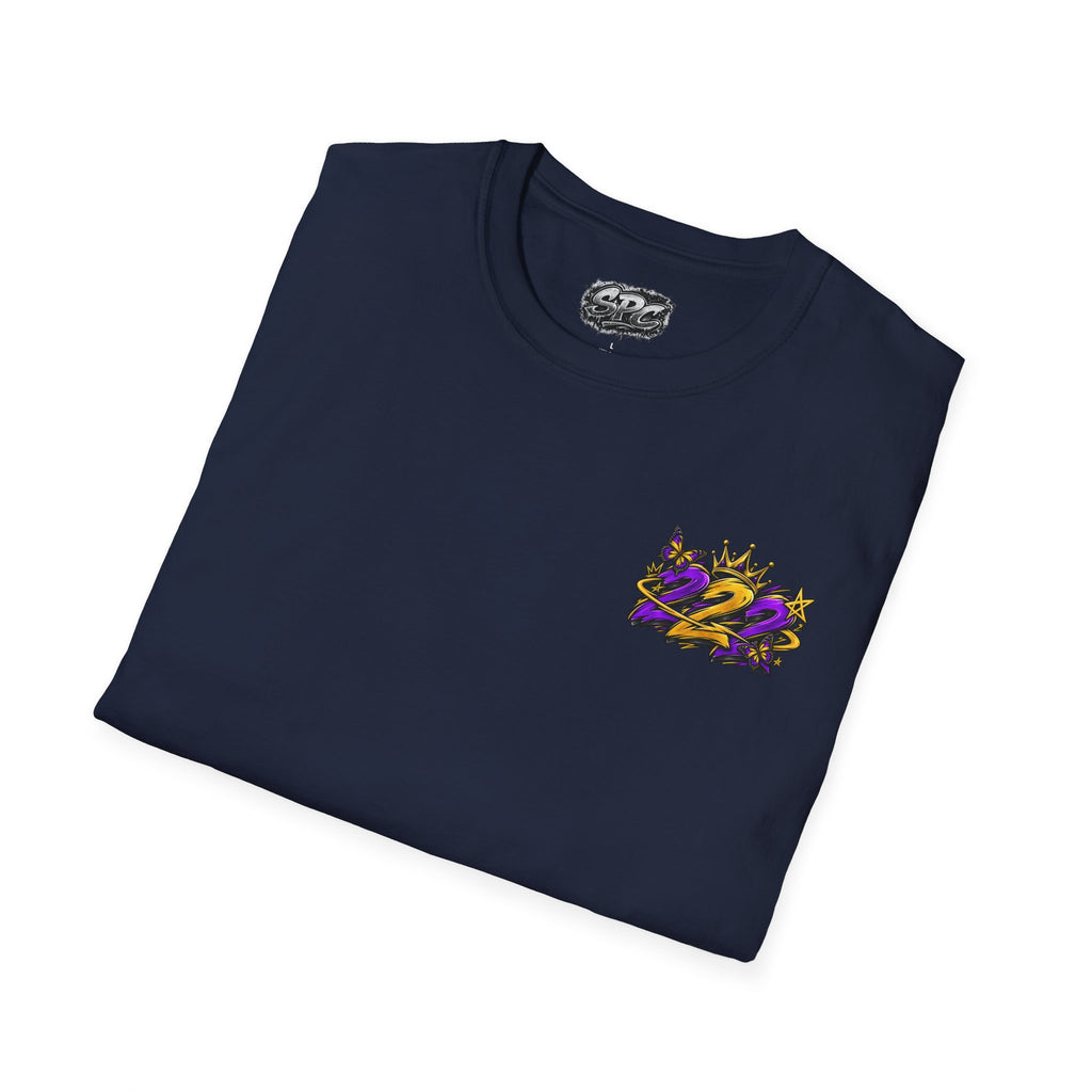 Pocket Logo T‑Shirt — Purple Crown '2' Graphic